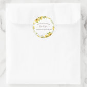 Greenery Sunflower Wedding Vielen Dank Runder Aufkleber (Tasche)