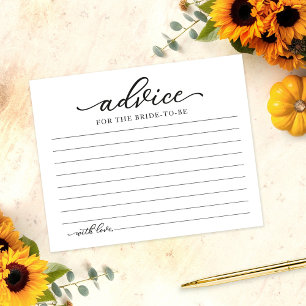 Greenery Sunflowers Fall Brautparty Advice Card