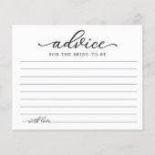 Greenery Sunflowers Fall Brautparty Advice Card (Vorderseite)