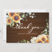 Greenery Sunflowers Fall Brautparty Vielen Dank Einladung (Vorderseite)