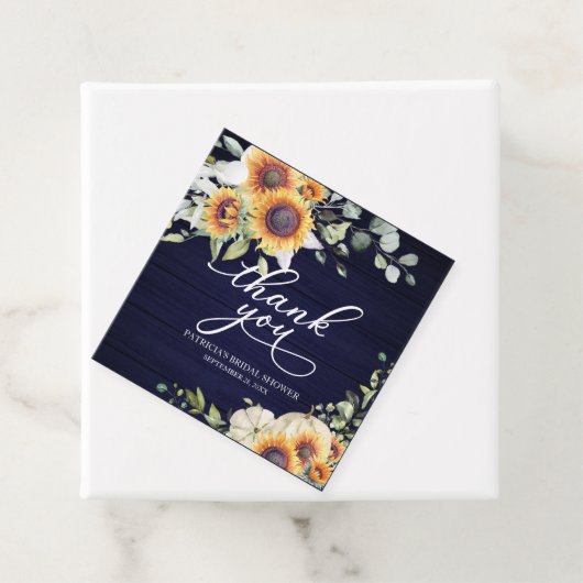 Greenery Sunflowers Pumpkin Fall Brautparty Fav Geschenkanhänger (Beispiel)