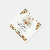 Greenery Sunflowers White Pumpkin Erntedank Serviette (Ecke)
