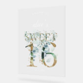 Greenery Sweet 16 Begrüßung Akryllisches Zeichen Acrylschild (Winkel)