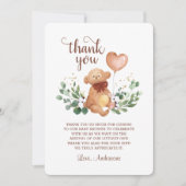 Greenery Teddy Bear Beary Much Baby Shower Dankeskarte (Vorderseite)