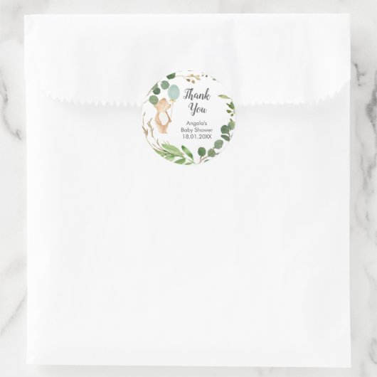 Greenery Teddy Bear Danke, Sticker (Tasche)
