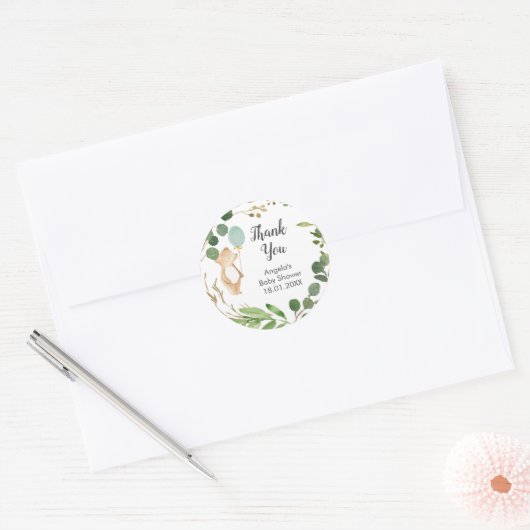 Greenery Teddy Bear Danke, Sticker (Umschlag)