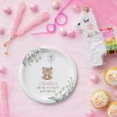 Greenery Teddy Bear Erstgeburt Geschlecht neutral Pappteller (Party)