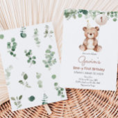 Greenery Teddy Bear Geburtstagsparty Einladung