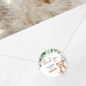 Greenery Teddy Bear Geburtstagsparty Runder Aufkleber