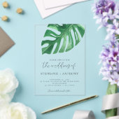 Greenery Tropical Monstera Blätter Summer Wedding Acryleinladungen (In Situ (Hochzeit))