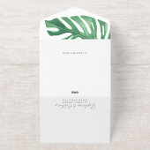 Greenery Tropical Monstera Blätter Summer Wedding All-in-One-Einladung (Außenseite)