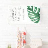 Greenery Tropical Monstera Blätter Summer Wedding Banner (Insitu)