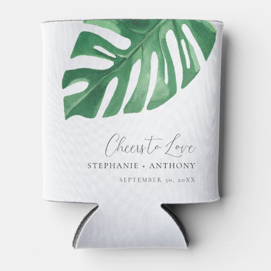 Greenery Tropical Monstera Blätter Summer Wedding Dosenkühler (Vorderseite)