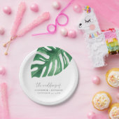Greenery Tropical Monstera Blätter Summer Wedding Pappteller (Party)