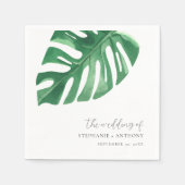 Greenery Tropical Monstera Blätter Summer Wedding Serviette (Vorderseite)