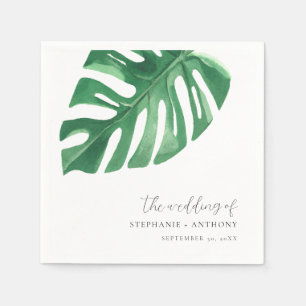 Greenery Tropical Monstera Blätter Summer Wedding Serviette