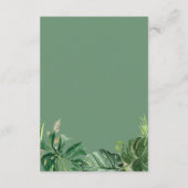 Greenery Tropical Palm Blätter Hochzeitsempfang Begleitkarte (Rückseite)