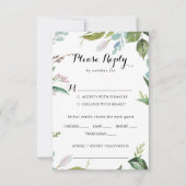 Greenery Tropical Wedding Menu UAWG RSVP Karte (Vorderseite)