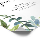 Greenery Tropical Wedding Open Bar Sign Poster (Ecke)