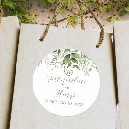 Greenery Tropical Wedding Runder Aufkleber