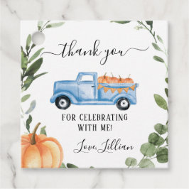Greenery Truck Pumpkin Vielen Dank Tag Geschenkanhänger