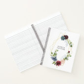 Greenery und Burgundy, Geometrie der Blumen Notizblock (Innenseite)