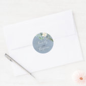 Greenery und Dusty Blue Elegant Wedding Runder Aufkleber (Umschlag)