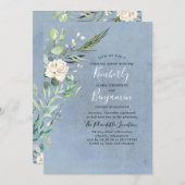 Greenery und Dusty Blue Wedding Probe Dinner Einladung (Vorne/Hinten)
