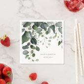 Greenery und Eucalyptus Wedding Vielen Dank Serviette (Beispiel)