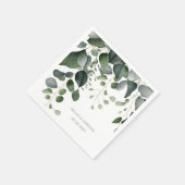 Greenery und Eucalyptus Wedding Vielen Dank Serviette (Ecke)