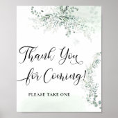 Greenery und Eukalyptus Vielen Dank für Ihr Kommen Poster (Vorne)