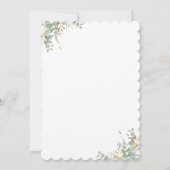 Greenery und Gold Glitzer Ballon Oh Baby Shower Einladung (Rückseite)