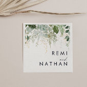 Greenery und Gold Leaf Wedding Napkins Serviette