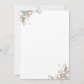 Greenery und Rose Gold Glitzer Balloon Babydusche Einladung (Rückseite)