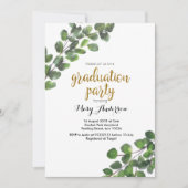 Greenery Uni-Abschluß Party Einladung (Vorderseite)