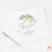 Greenery Vielen Dank Brautparty Runder Aufkleber (Umschlag)