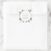 Greenery Vielen Dank, dass Sie Gold Wedding Quadratischer Aufkleber (Tasche)