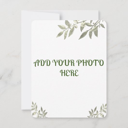 Greenery Vietnamese Hochzeitskarte Einladung (Rückseite)