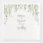 Greenery Vines Wedding 8" Square Dinner Serviette (Vorderseite)