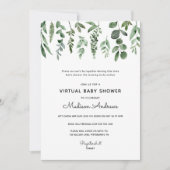 Greenery Virtual Baby Shower Einladung (Vorderseite)
