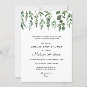 Greenery Virtual Baby Shower Einladung