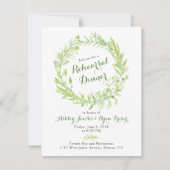 Greenery Watercolo Probe Abendessen Einladung (Vorderseite)