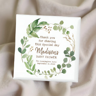 Greenery Watercolor Baby Shower Gastgeschenk Magnet