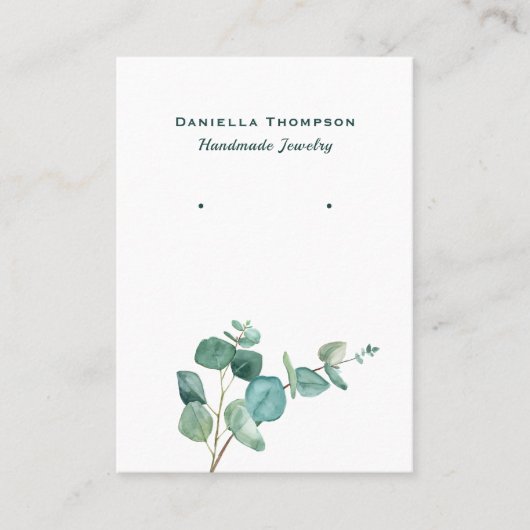 Greenery Watercolor Blätter Jewelry Earring Displa Visitenkarte (Vorderseite)