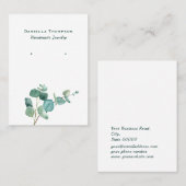 Greenery Watercolor Blätter Jewelry Earring Displa Visitenkarte (Vorne/Hinten)