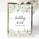 Greenery Watercolor Bubbly Bar Pop Fizz Clink Sign Poster<br><div class="desc">Greenery Watercolor Bubbly Bar Pop Fizz Clink Sign</div>
