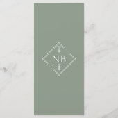 Greenery Watercolor Eucalyptus Wedding Dinner Menükarte (Rückseite)