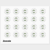 Greenery watercolor floral Classic Round Sticker (Blatt)