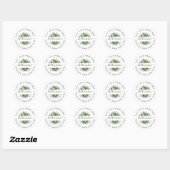 Greenery watercolor floral Classic Round Sticker (Blatt)
