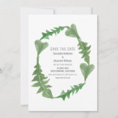 Greenery Watercolor Foliage Save the Date einladen Einladung (Vorderseite)